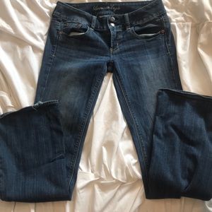 Dark blue bootcut jeans